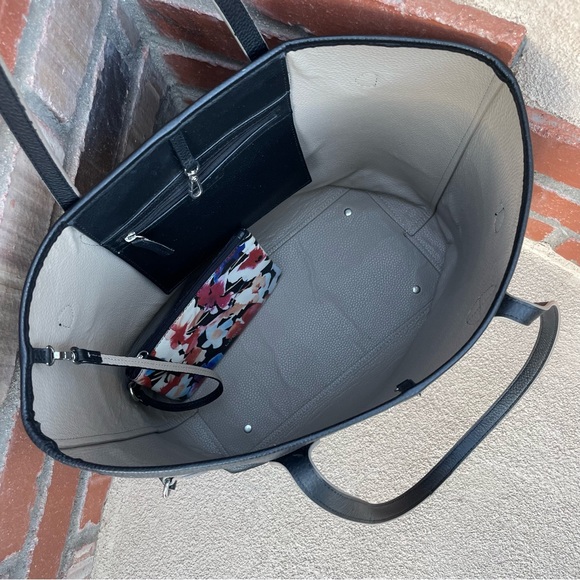 LODIS Bliss Leather Tote with Wristlet in Black & Brocade Scarf~Accessory Bundle - Picture 8 of 13